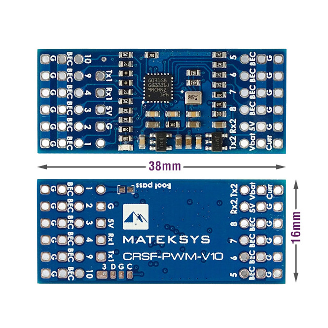 CRSF to 10x PWM + Vario converter