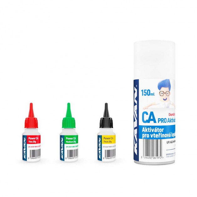 Kavan CA Pack Instant Adhesive - S, M, D 20g + Activator